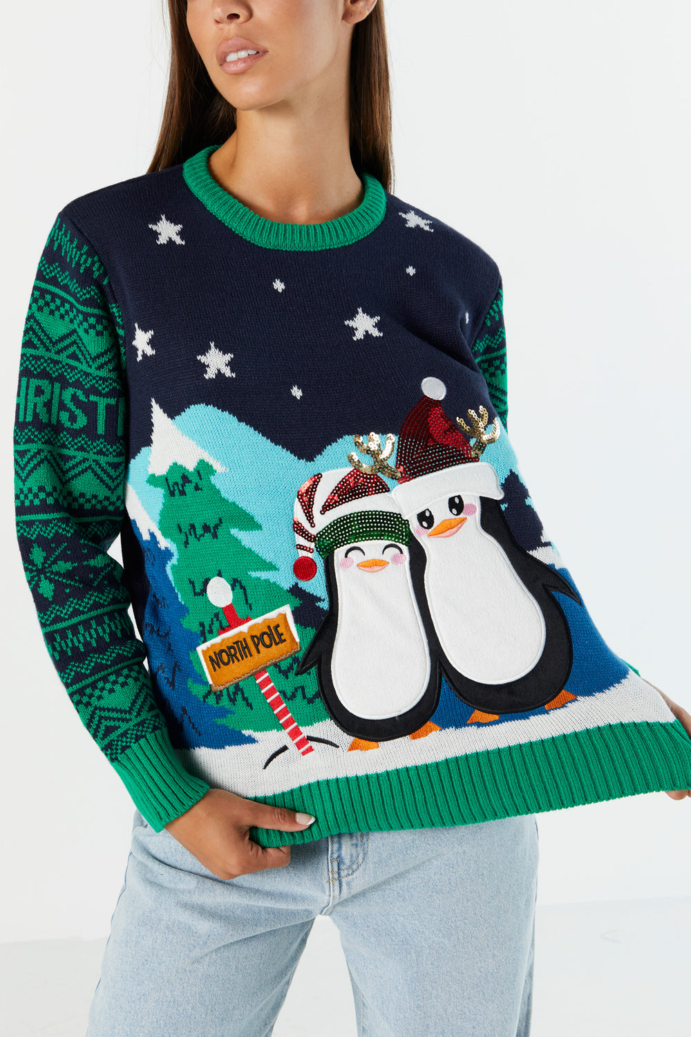 Sequin Penguin Ugly Christmas Sweater Sequin Penguin Ugly Christmas Sweater 2