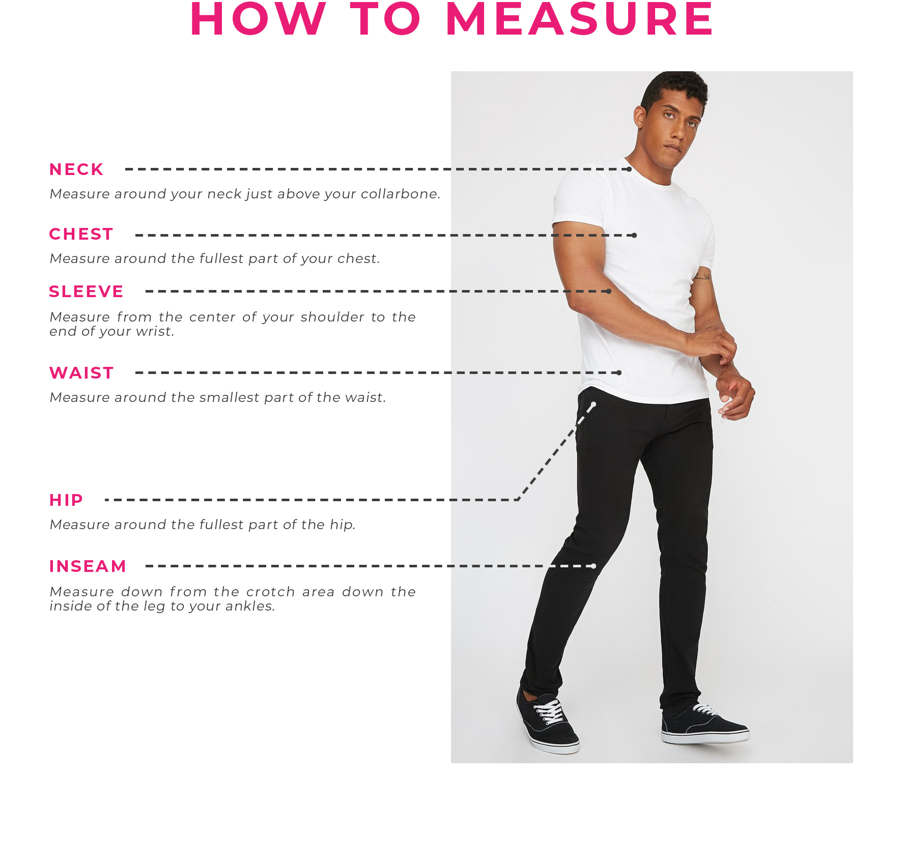 Charlotte Russe | Mens Size Guide - How To Measure